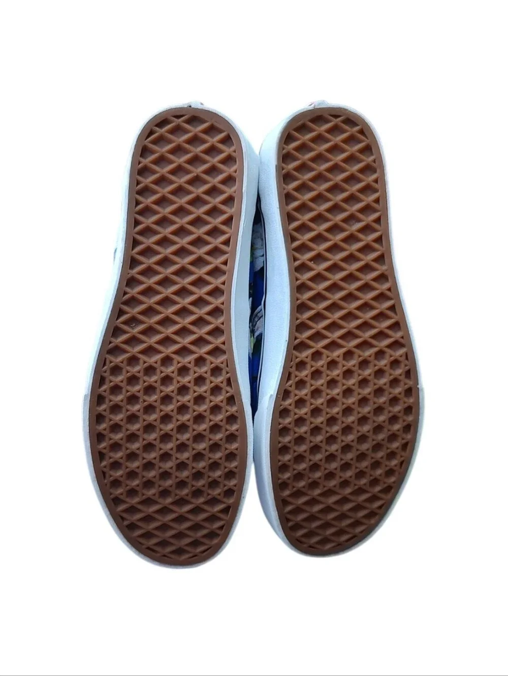 Vans Blue Canvas White Rose Print Low-Top Sneakers